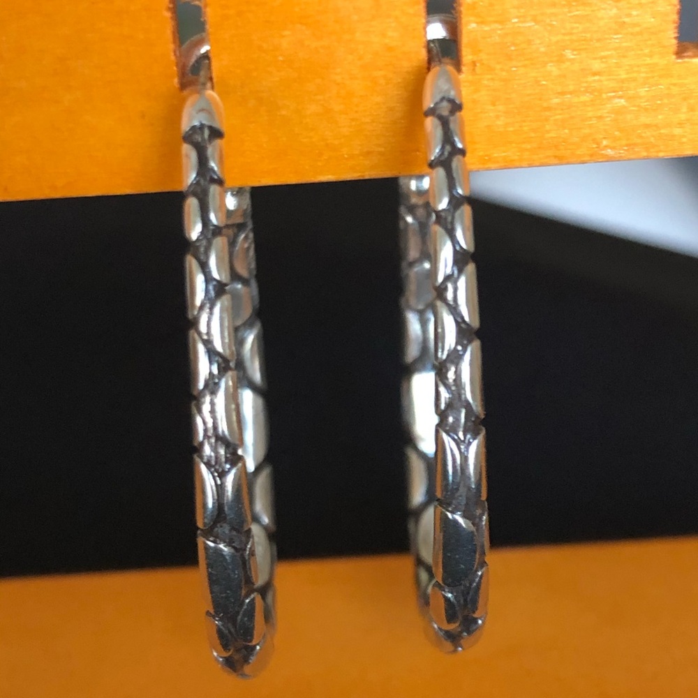 Brighton Pebble Large Oval Hoop Earrings